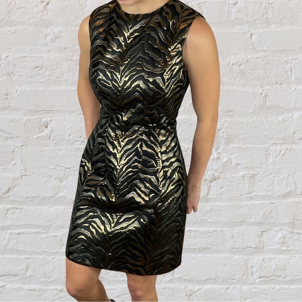 Roberto Cavalli stunning gold & black print dress